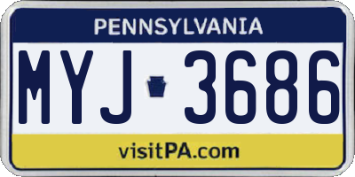 PA license plate MYJ3686