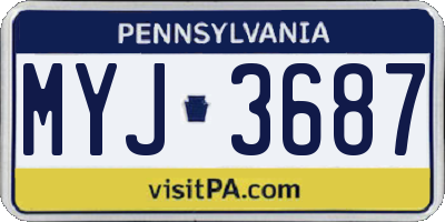 PA license plate MYJ3687