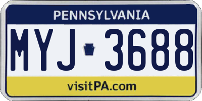 PA license plate MYJ3688