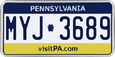 PA license plate MYJ3689