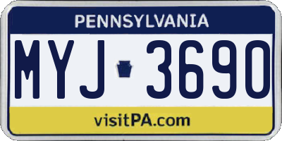 PA license plate MYJ3690
