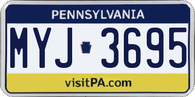 PA license plate MYJ3695