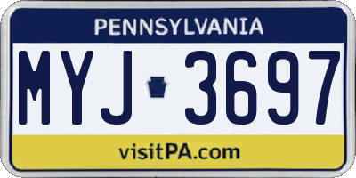 PA license plate MYJ3697