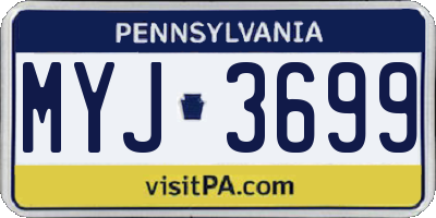 PA license plate MYJ3699
