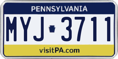 PA license plate MYJ3711