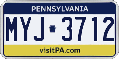 PA license plate MYJ3712