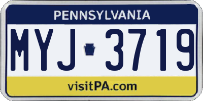 PA license plate MYJ3719