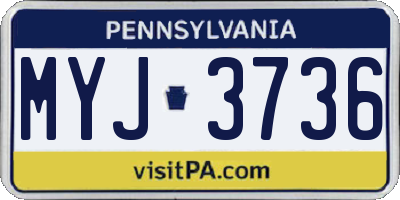 PA license plate MYJ3736