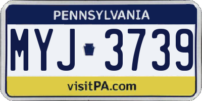 PA license plate MYJ3739