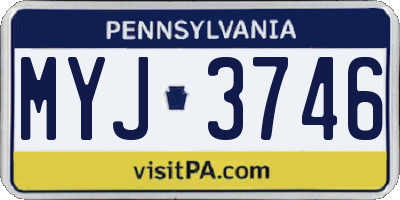 PA license plate MYJ3746