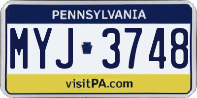 PA license plate MYJ3748