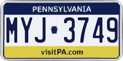 PA license plate MYJ3749