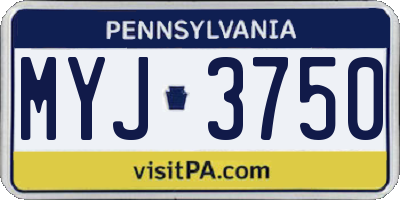 PA license plate MYJ3750