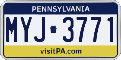 PA license plate MYJ3771