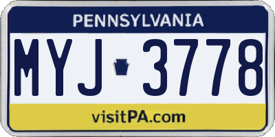 PA license plate MYJ3778