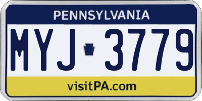 PA license plate MYJ3779