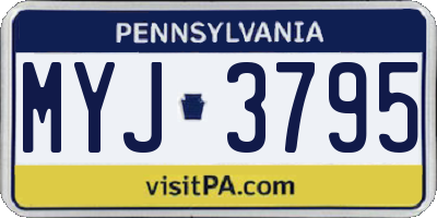 PA license plate MYJ3795