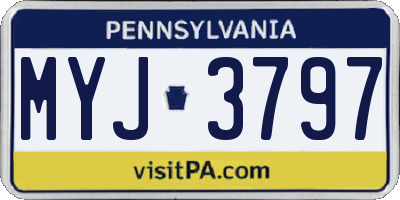 PA license plate MYJ3797