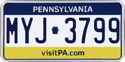 PA license plate MYJ3799