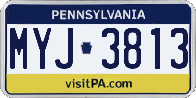 PA license plate MYJ3813