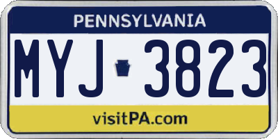PA license plate MYJ3823