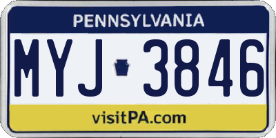 PA license plate MYJ3846