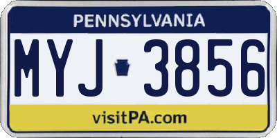 PA license plate MYJ3856