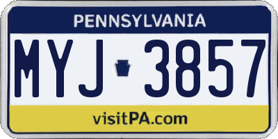 PA license plate MYJ3857