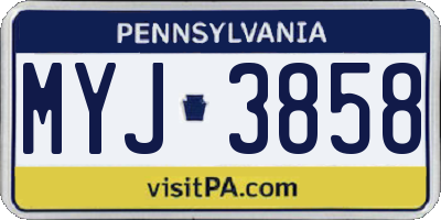PA license plate MYJ3858