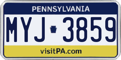 PA license plate MYJ3859