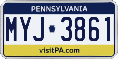 PA license plate MYJ3861
