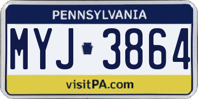 PA license plate MYJ3864