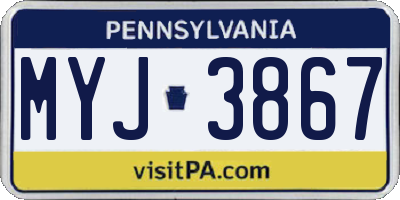 PA license plate MYJ3867
