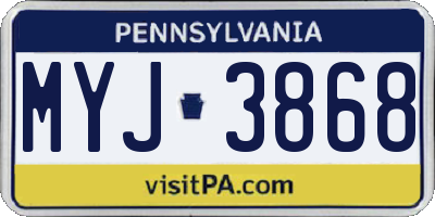 PA license plate MYJ3868