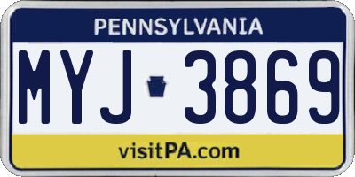 PA license plate MYJ3869
