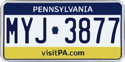 PA license plate MYJ3877