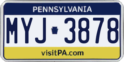 PA license plate MYJ3878