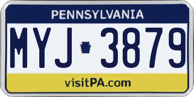 PA license plate MYJ3879