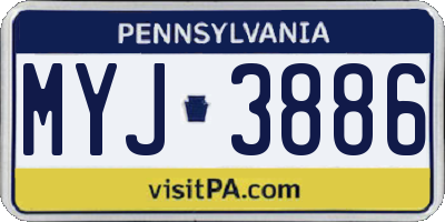 PA license plate MYJ3886