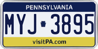 PA license plate MYJ3895