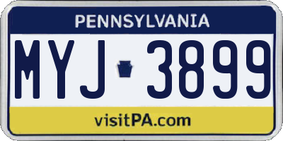 PA license plate MYJ3899