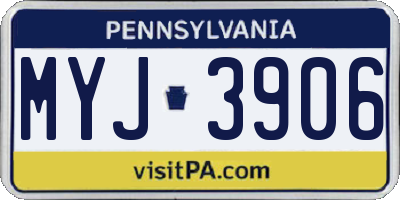 PA license plate MYJ3906
