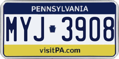 PA license plate MYJ3908