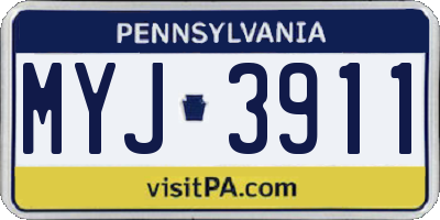 PA license plate MYJ3911