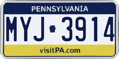 PA license plate MYJ3914