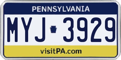 PA license plate MYJ3929
