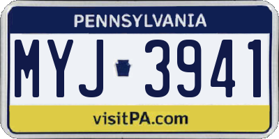 PA license plate MYJ3941