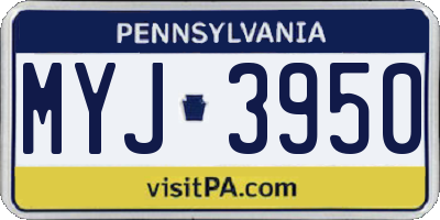 PA license plate MYJ3950
