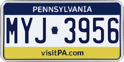 PA license plate MYJ3956