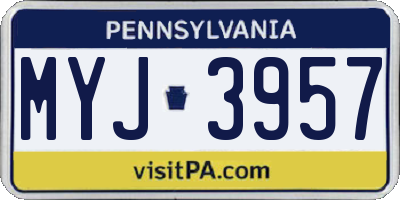 PA license plate MYJ3957